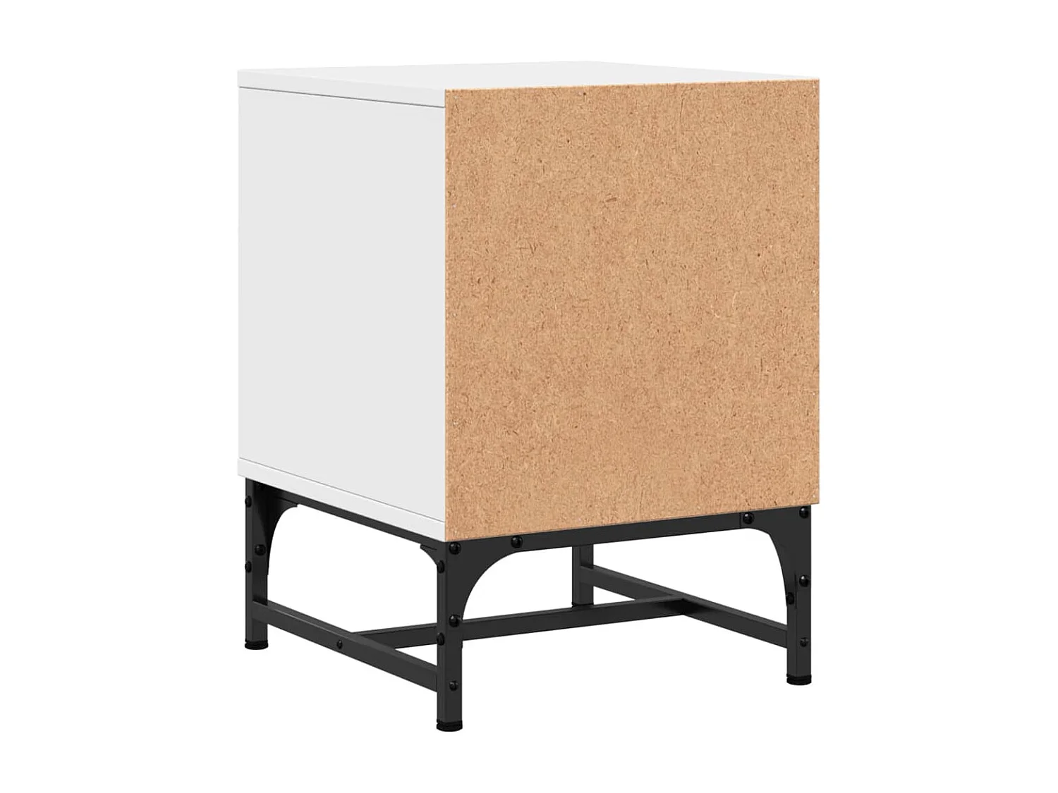 Table de chevet avec porte en verre blanc 35x37x50