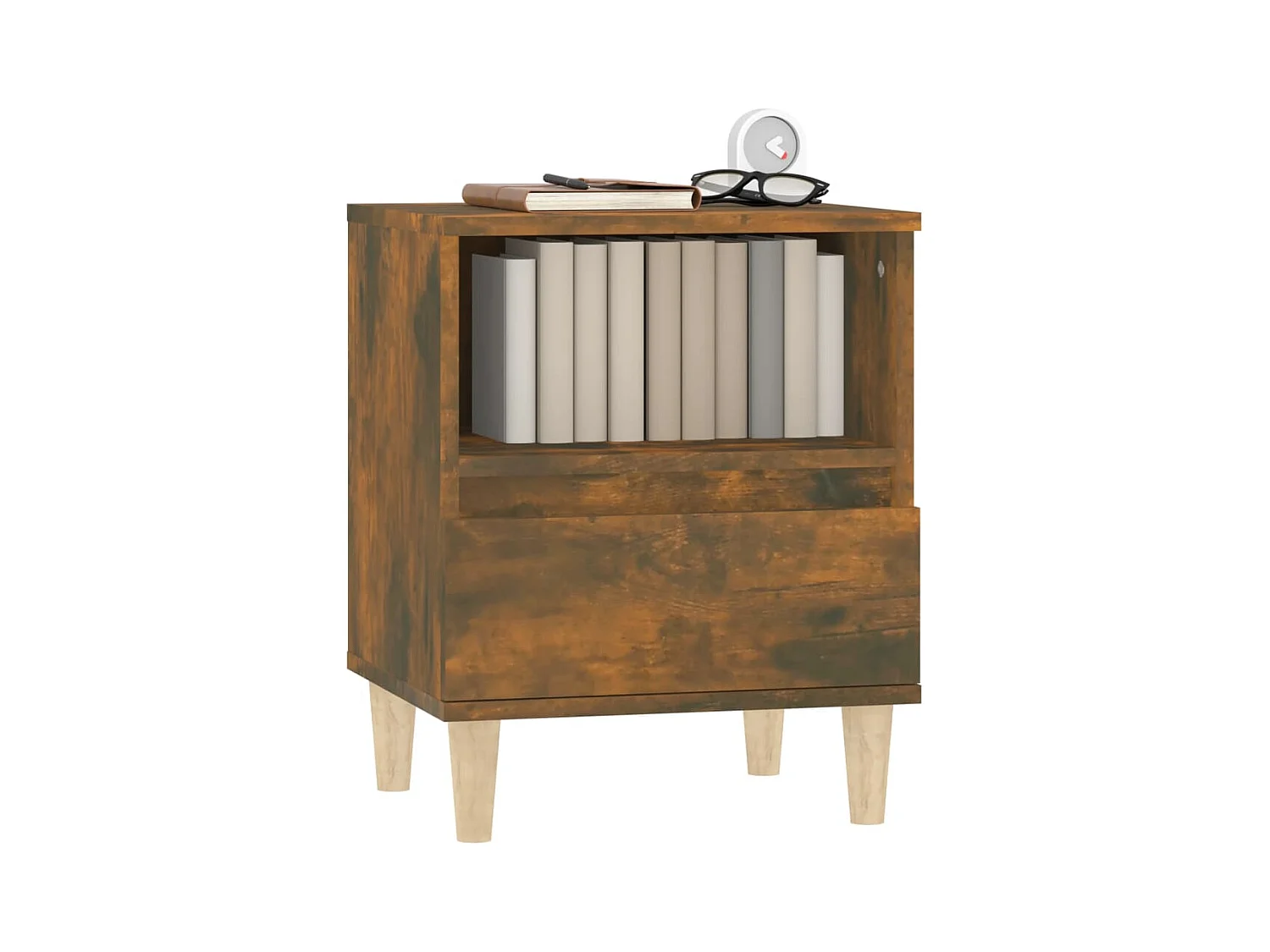 Table de chevet Chêne fumé 40x35x50