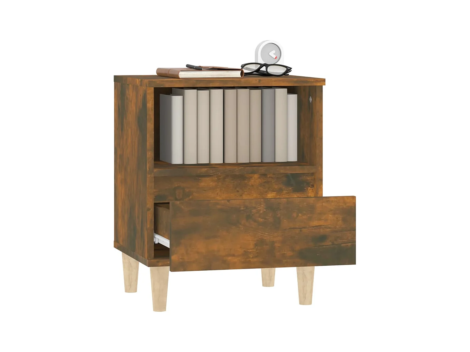 Table de chevet Chêne fumé 40x35x50