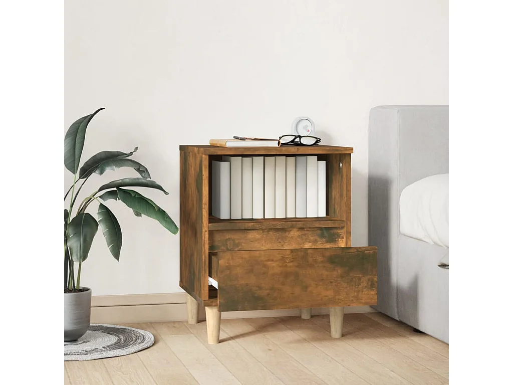 Table de chevet Chêne fumé 40x35x50