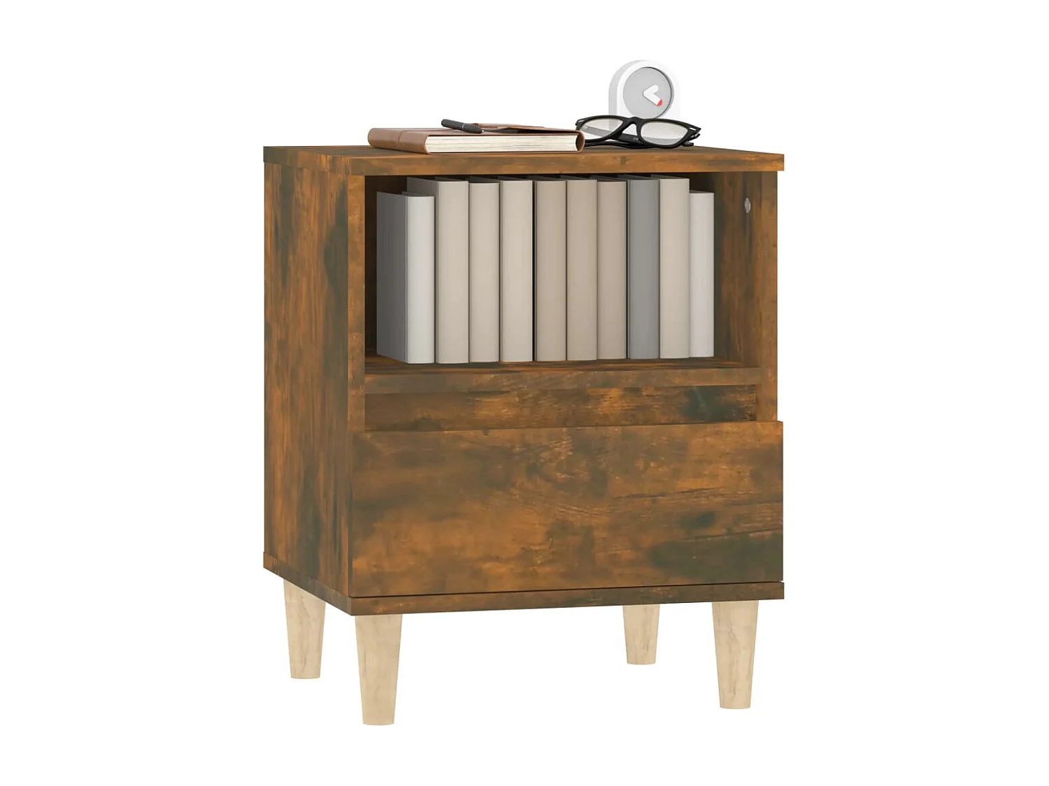 Table de chevet Chêne fumé 40x35x50