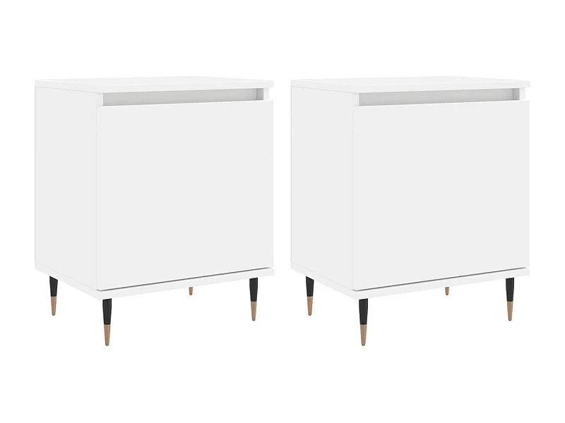 Tables de chevet 2 pcs blanc 40x30x50 bois d'ingénierie