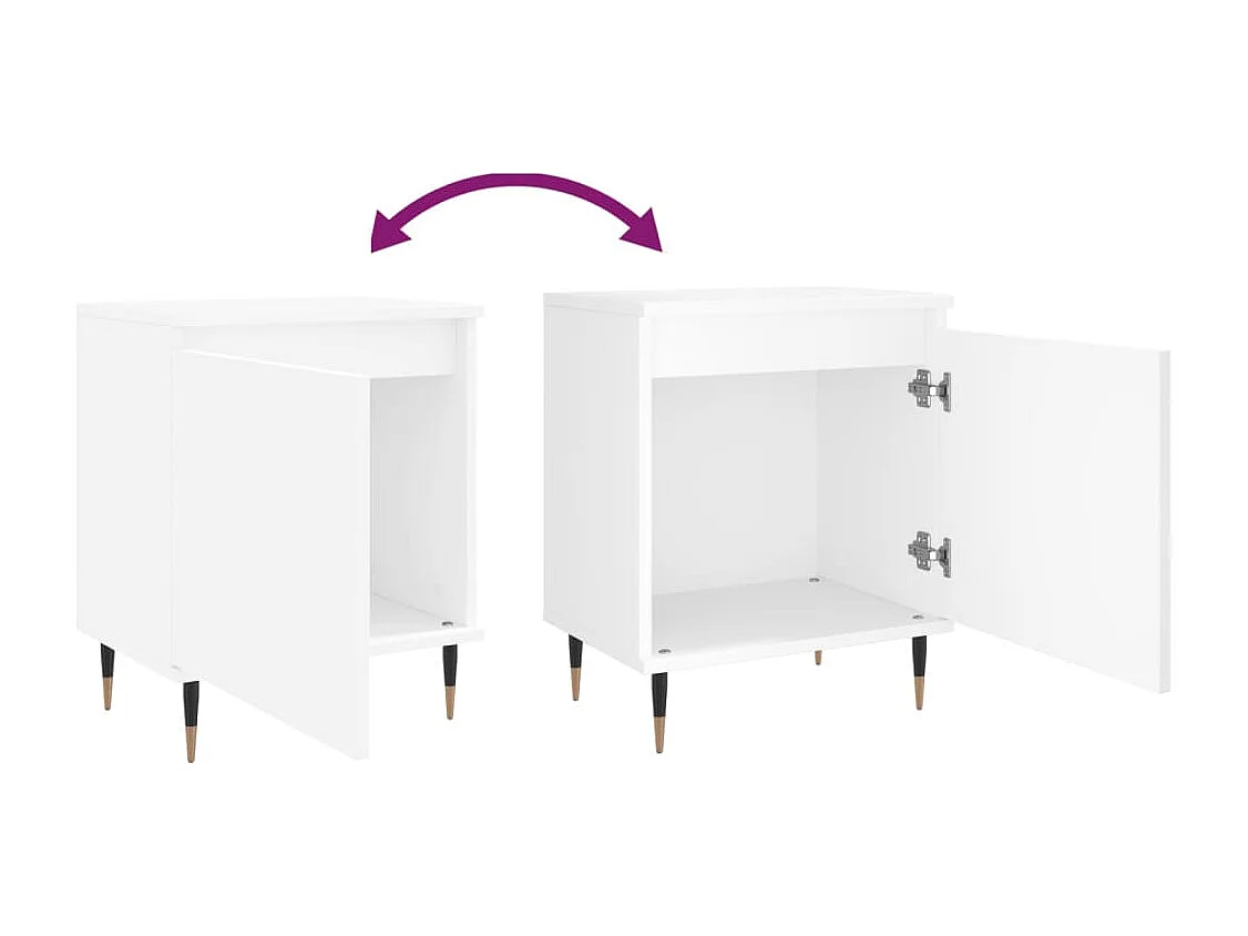 Tables de chevet 2 pcs blanc 40x30x50 bois d'ingénierie
