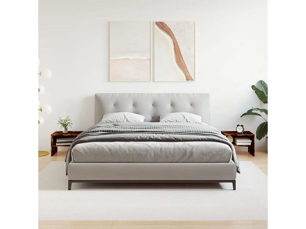 Nachtkastjes 2 st 40x30x30 cm bewerkt hout gerookt eikenkleurig