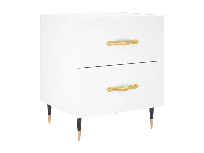 Table de chevet blanc 40x35x47,5 bois d’ingénierie