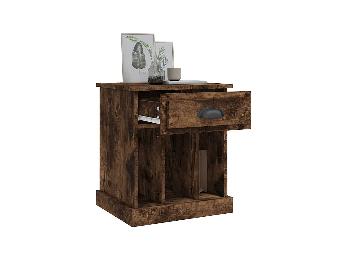 Tables de chevet 2 pcs chêne fumé 43x36x50