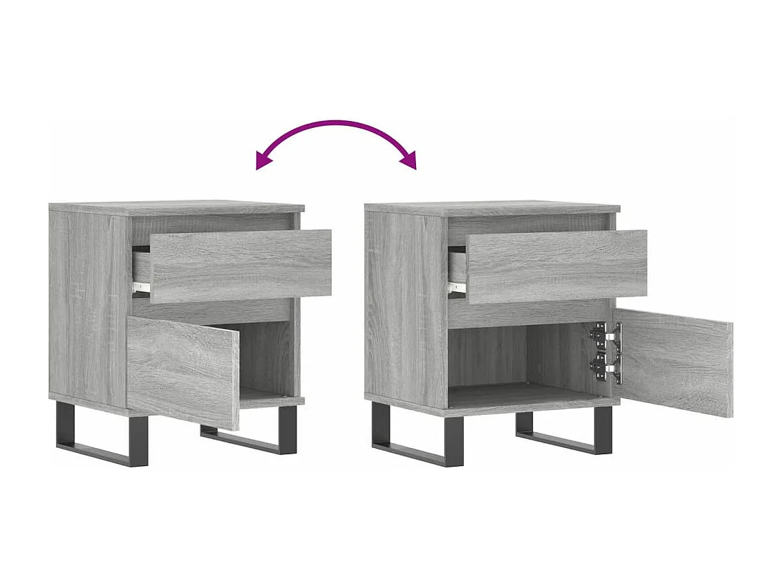 Tables de chevet 2 pcs sonoma gris 40x35x50 bois ingénierie