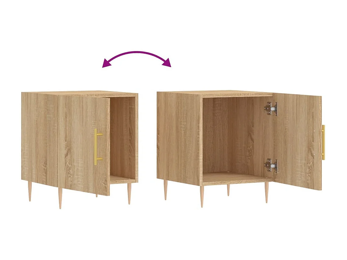 Tables de chevet 2 pcs chêne sonoma 40x40x50 bois ingénierie