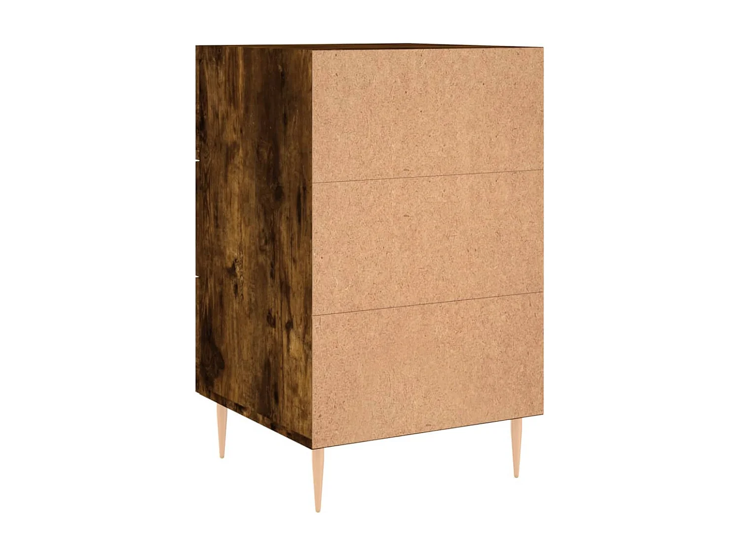 Table de chevet chêne fumé 40x40x66 bois d'ingénierie