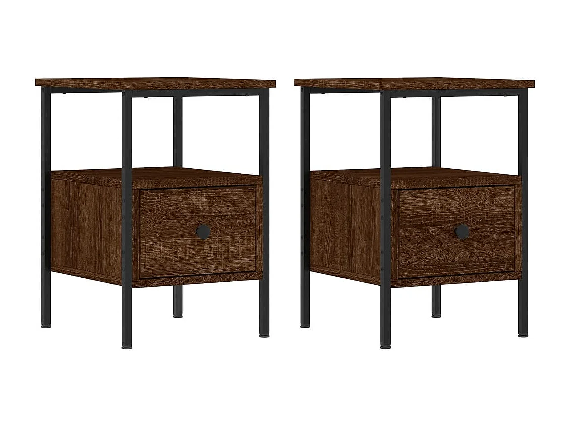 Tables de chevet 2 pcs chêne marron 34x36x50 bois ingénierie