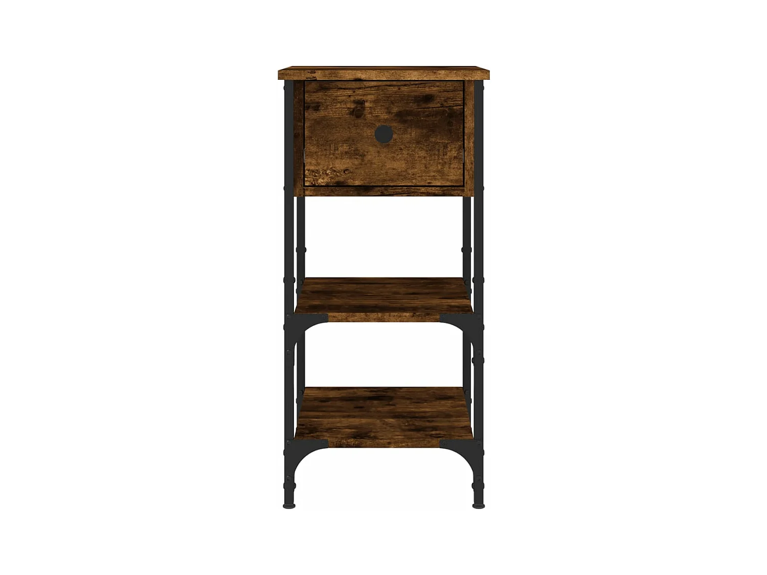 Table de chevet chêne fumé 34x36x70 bois d'ingénierie