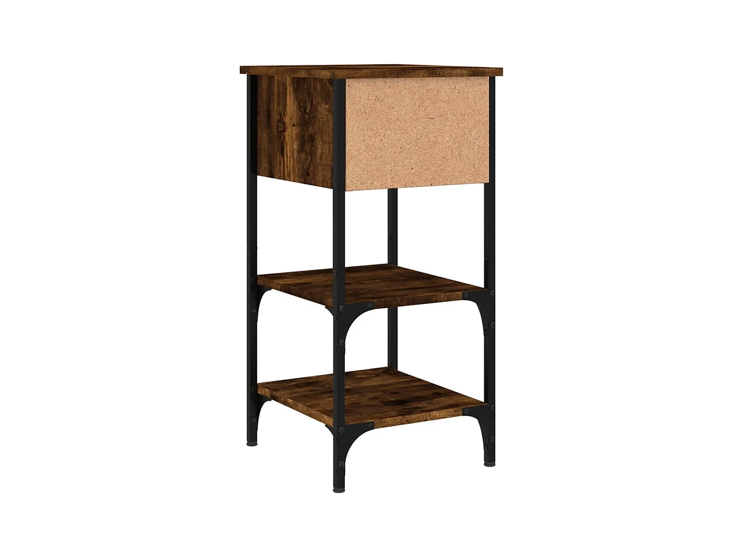Table de chevet chêne fumé 34x36x70 bois d'ingénierie