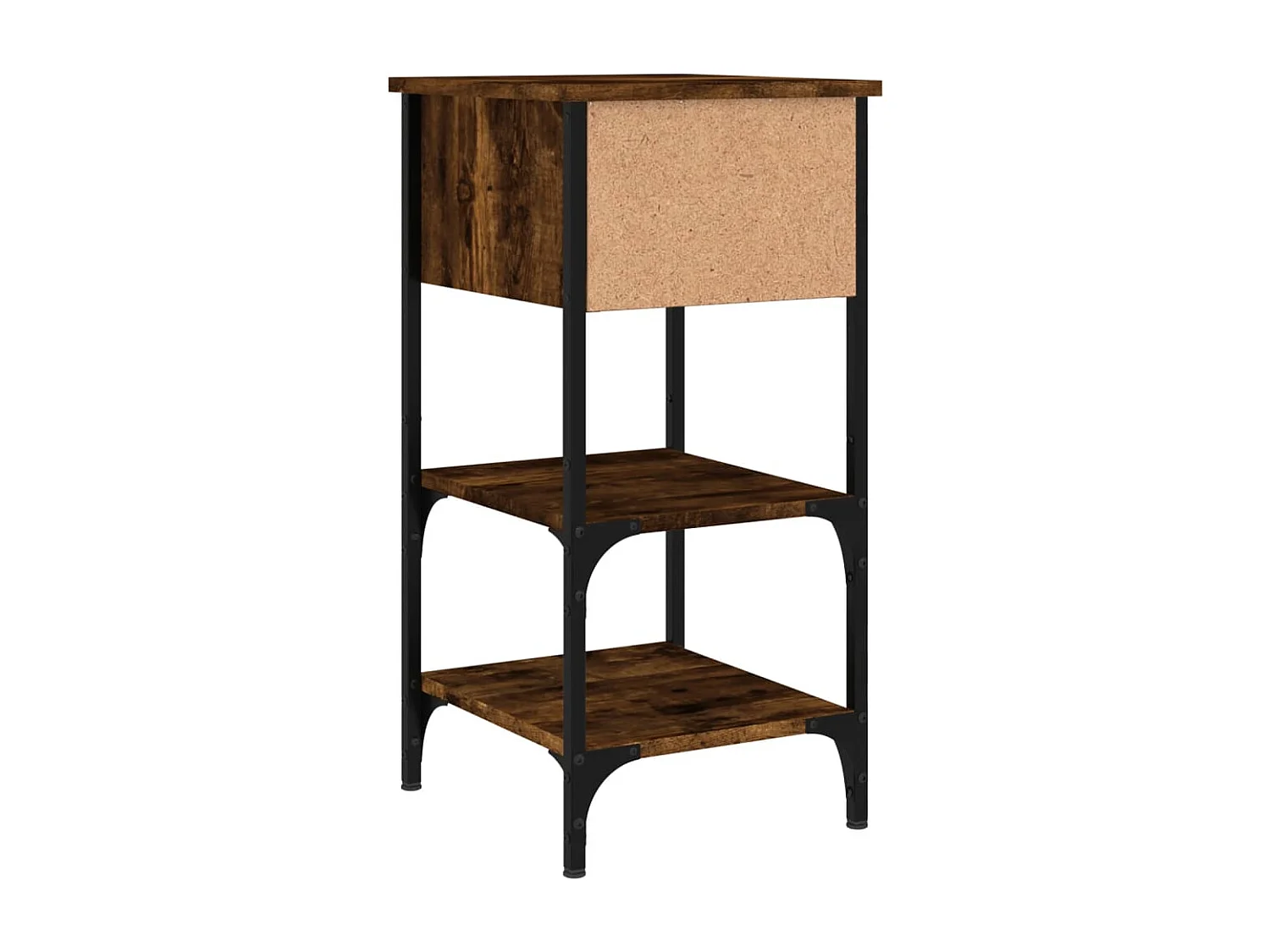 Table de chevet chêne fumé 34x36x70 bois d'ingénierie