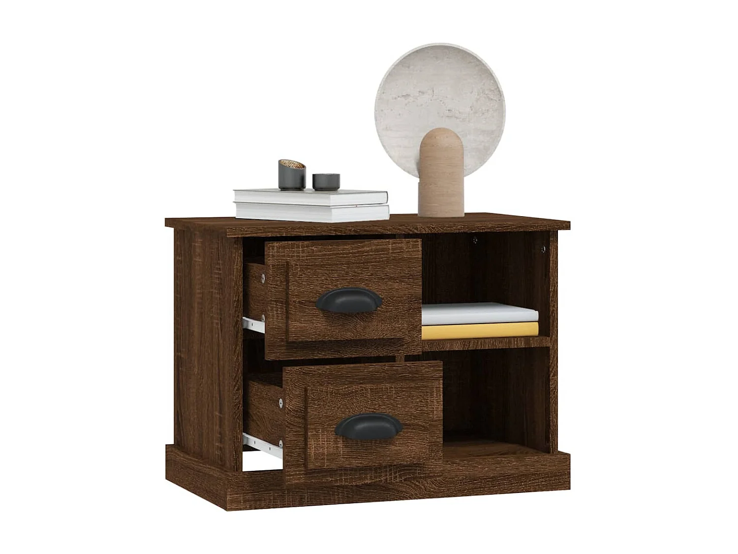 Table de chevet chêne marron 60x35,5x45