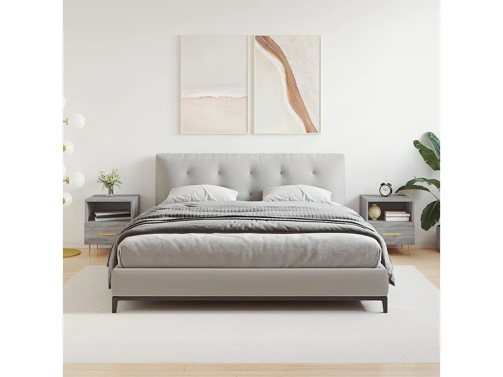 Tables de chevet 2 pcs sonoma gris 40x35x47,5