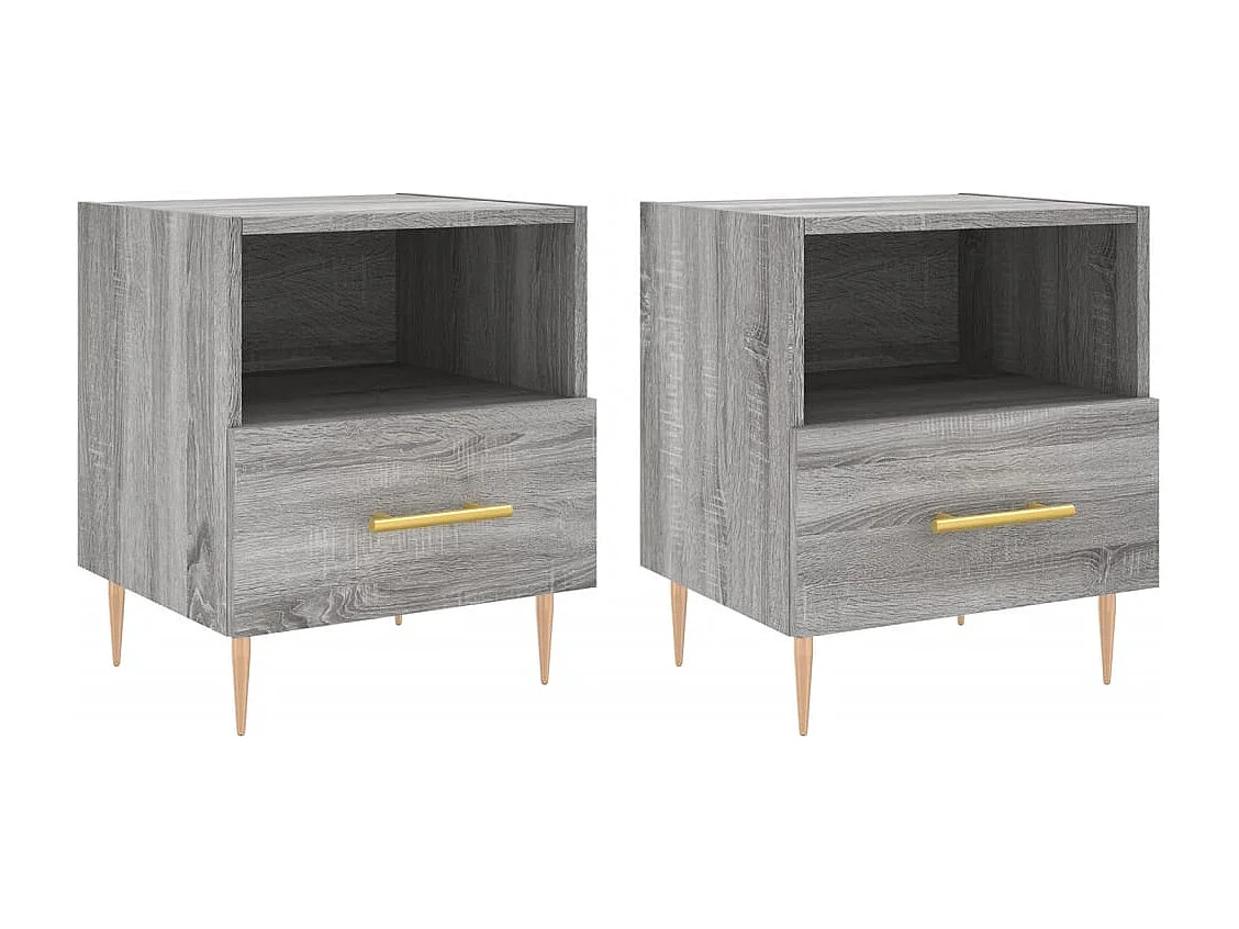 Tables de chevet 2 pcs sonoma gris 40x35x47,5
