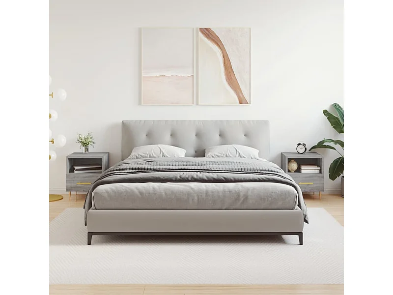 Tables de chevet 2 pcs sonoma gris 40x35x47,5