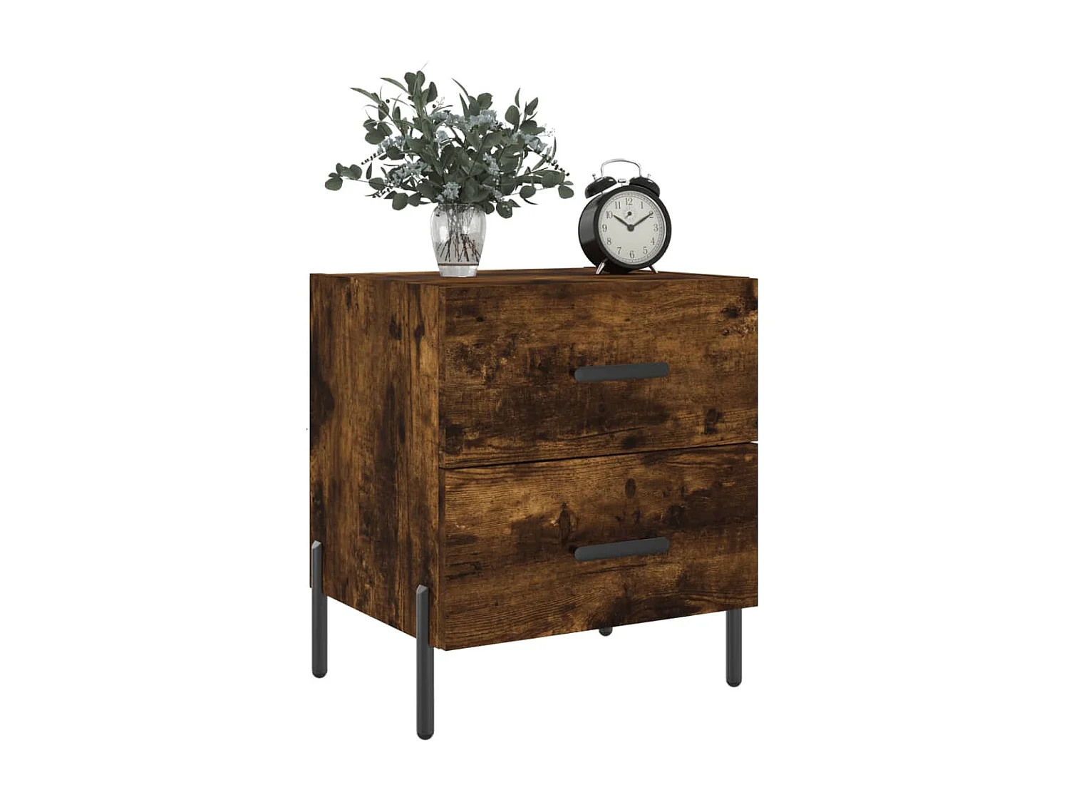 Table de chevet chêne fumé 40x35x47,5 bois d’ingénierie