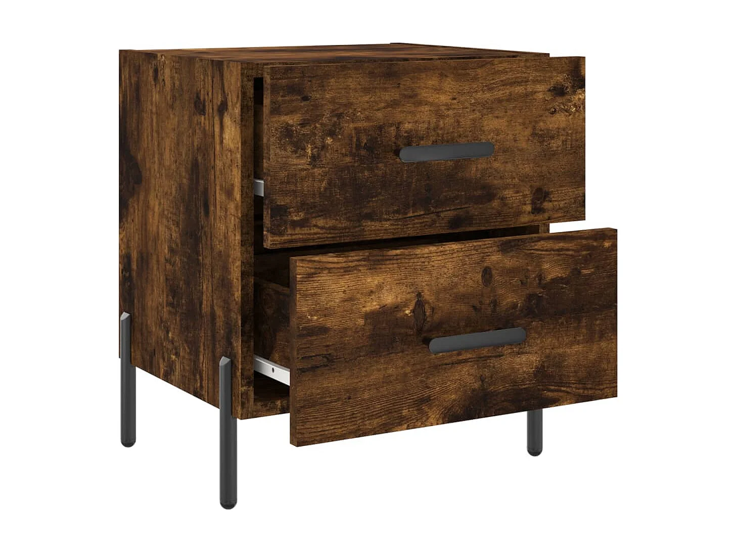 Table de chevet chêne fumé 40x35x47,5 bois d’ingénierie