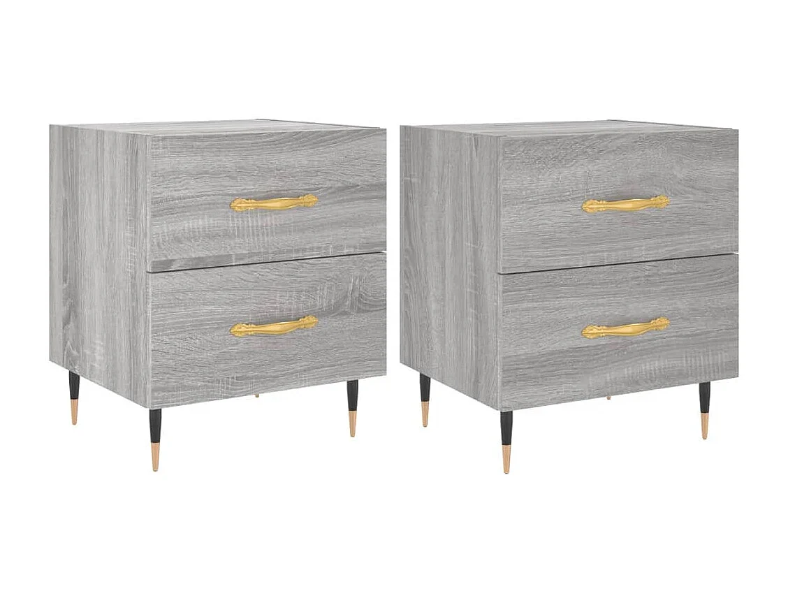 Tables de chevet 2 pcs sonoma gris 40x35x47,5