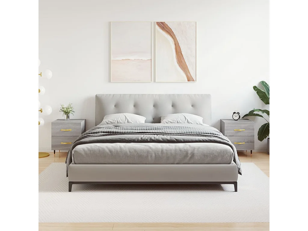 Tables de chevet 2 pcs sonoma gris 40x35x47,5