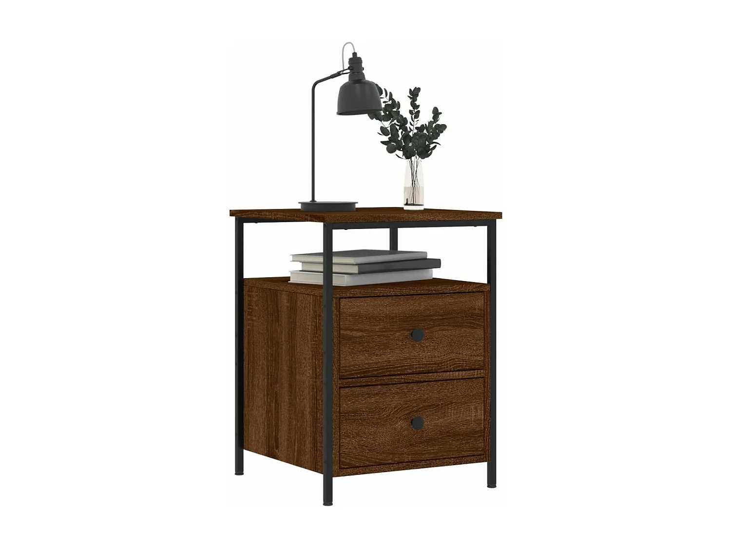 Table de chevet chêne marron 44x45x60 bois d'ingénierie