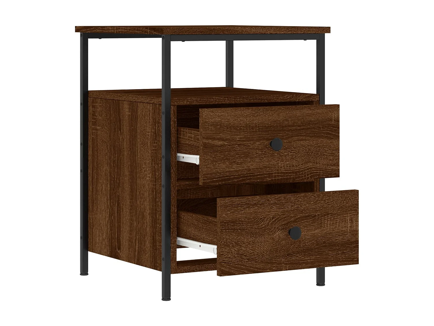 Table de chevet chêne marron 44x45x60 bois d'ingénierie