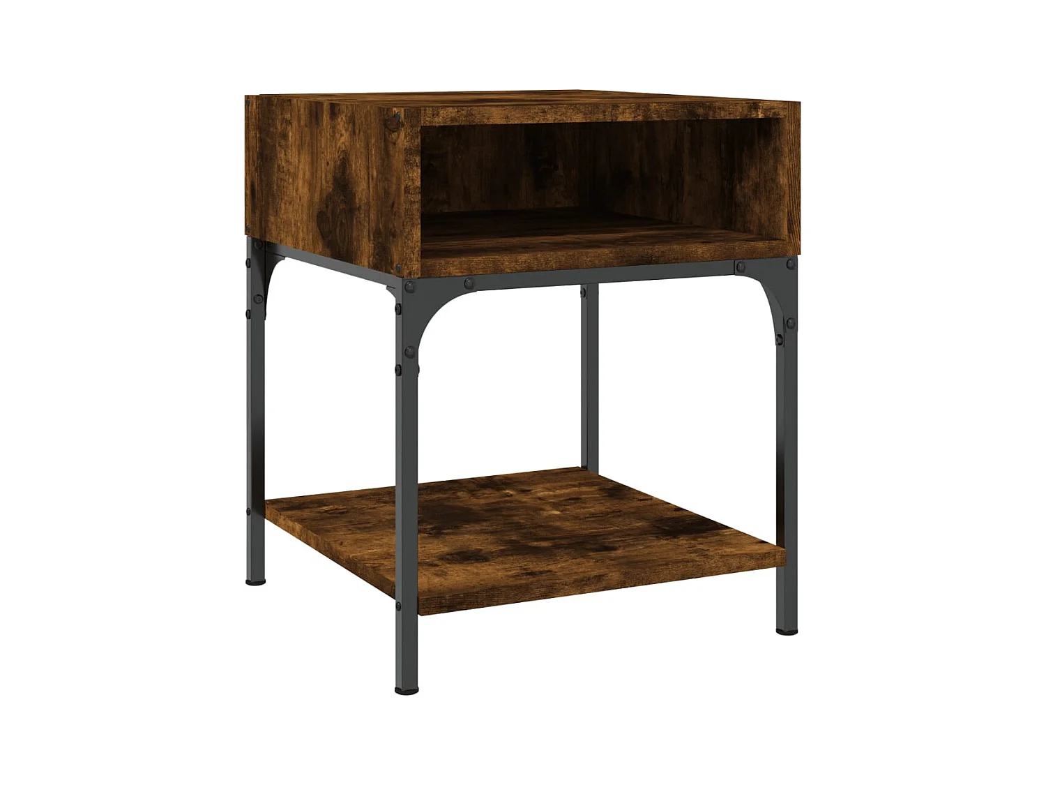 Table de chevet chêne fumé 40x41x50 bois d'ingénierie