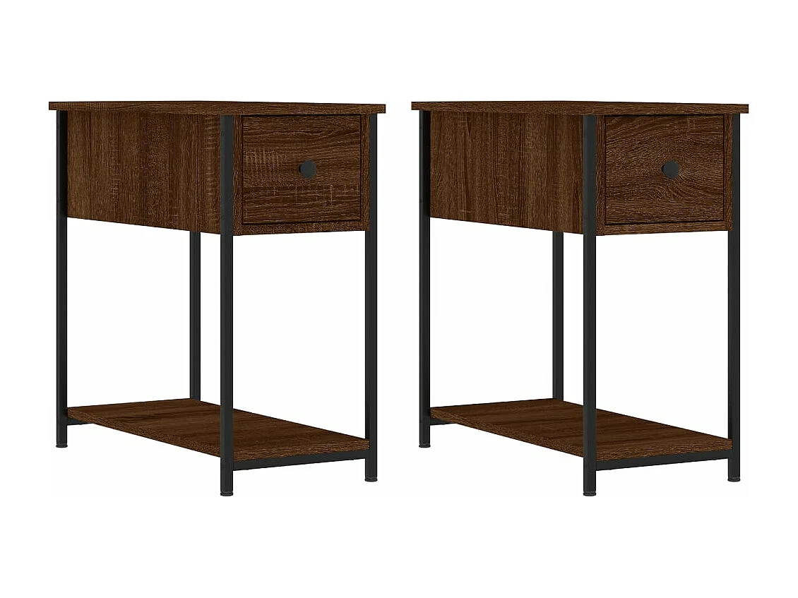 Tables de chevet 2pcs chêne marron 30x60x60 bois d'ingénierie