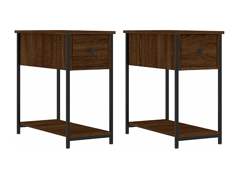 Tables de chevet 2pcs chêne marron 30x60x60 bois d'ingénierie