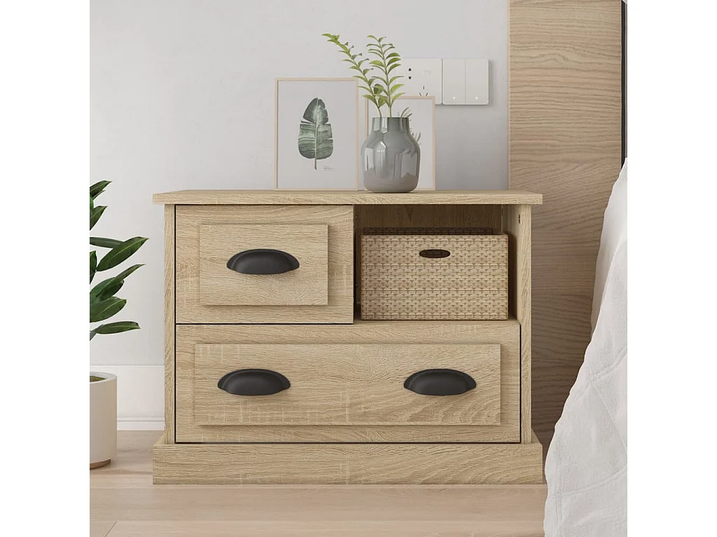 Table de chevet chêne sonoma 60x39x45