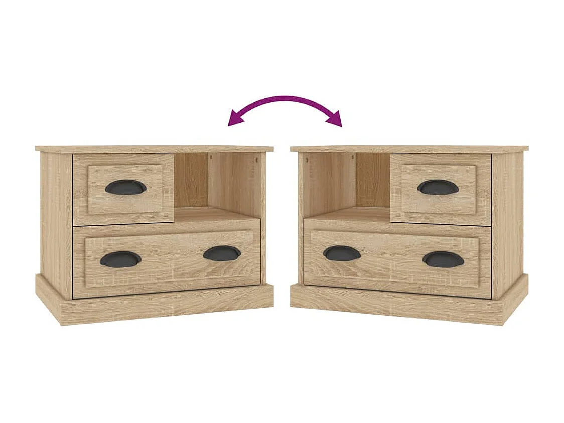 Table de chevet chêne sonoma 60x39x45