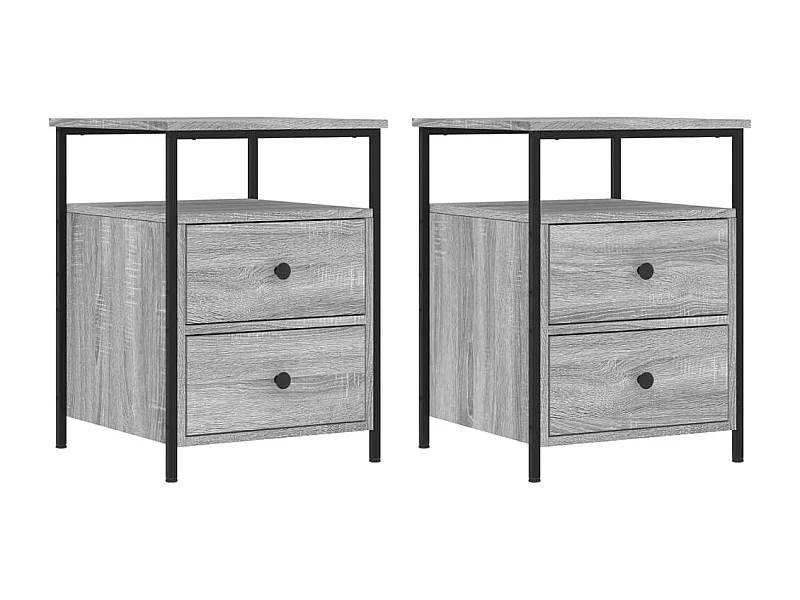 Tables de chevet 2 pcs sonoma gris 44x45x60 bois d'ingénierie