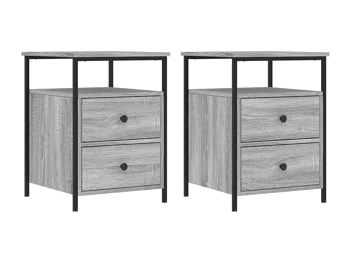 Tables de chevet 2 pcs sonoma gris 44x45x60 bois d'ingénierie