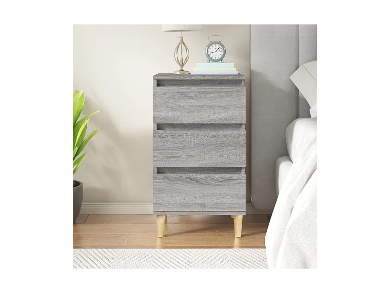 Table de chevet sonoma gris 40x35x70 bois d'ingénierie