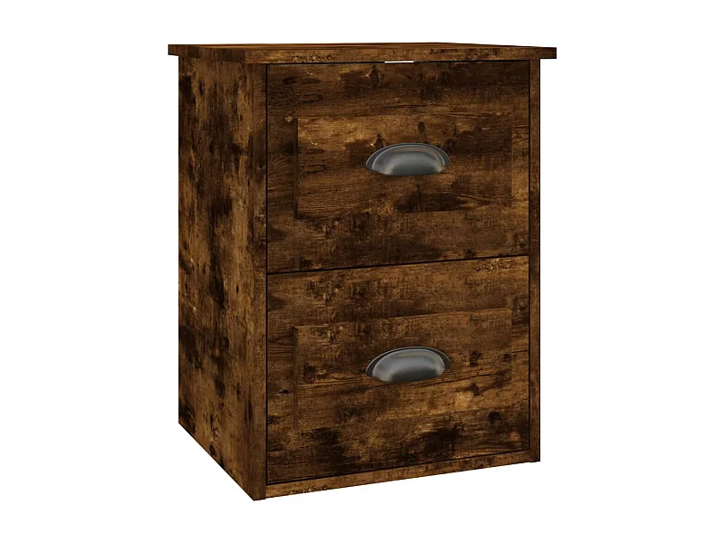 Table de chevet murale chêne fumé 41,5x36x53