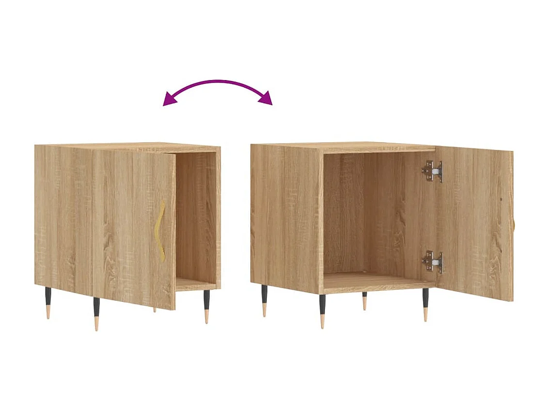 Tables de chevet 2 pcs chêne sonoma 40x40x50 bois ingénierie