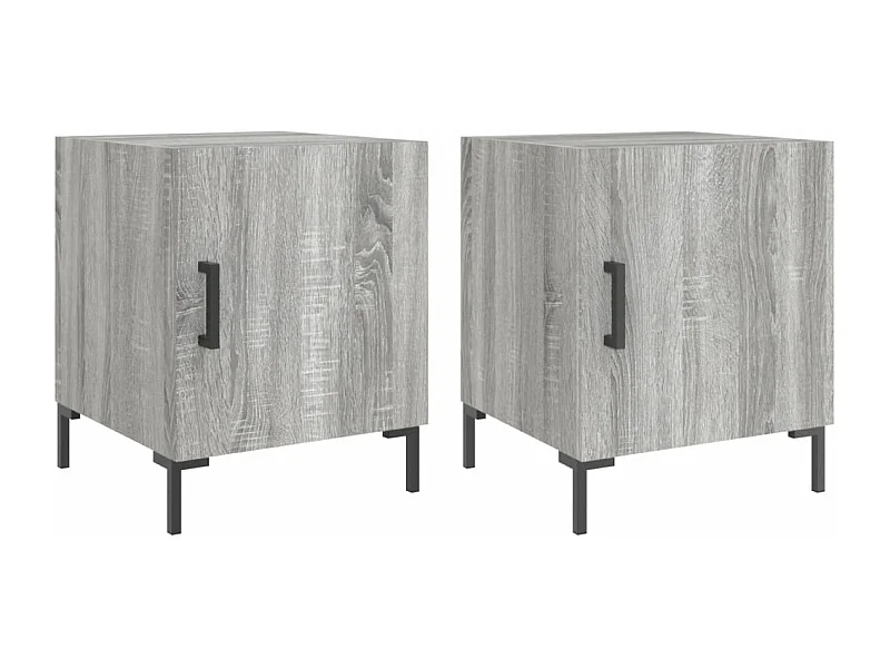 Tables de chevet 2 pcs sonoma gris 40x40x50 bois d'ingénierie