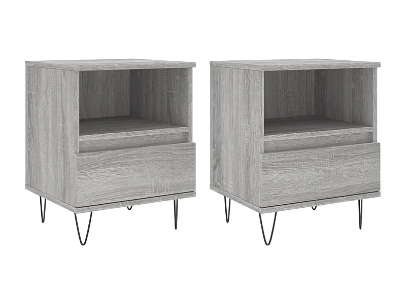 Tables de chevet 2 pcs sonoma gris 40x35x50 bois ingénierie