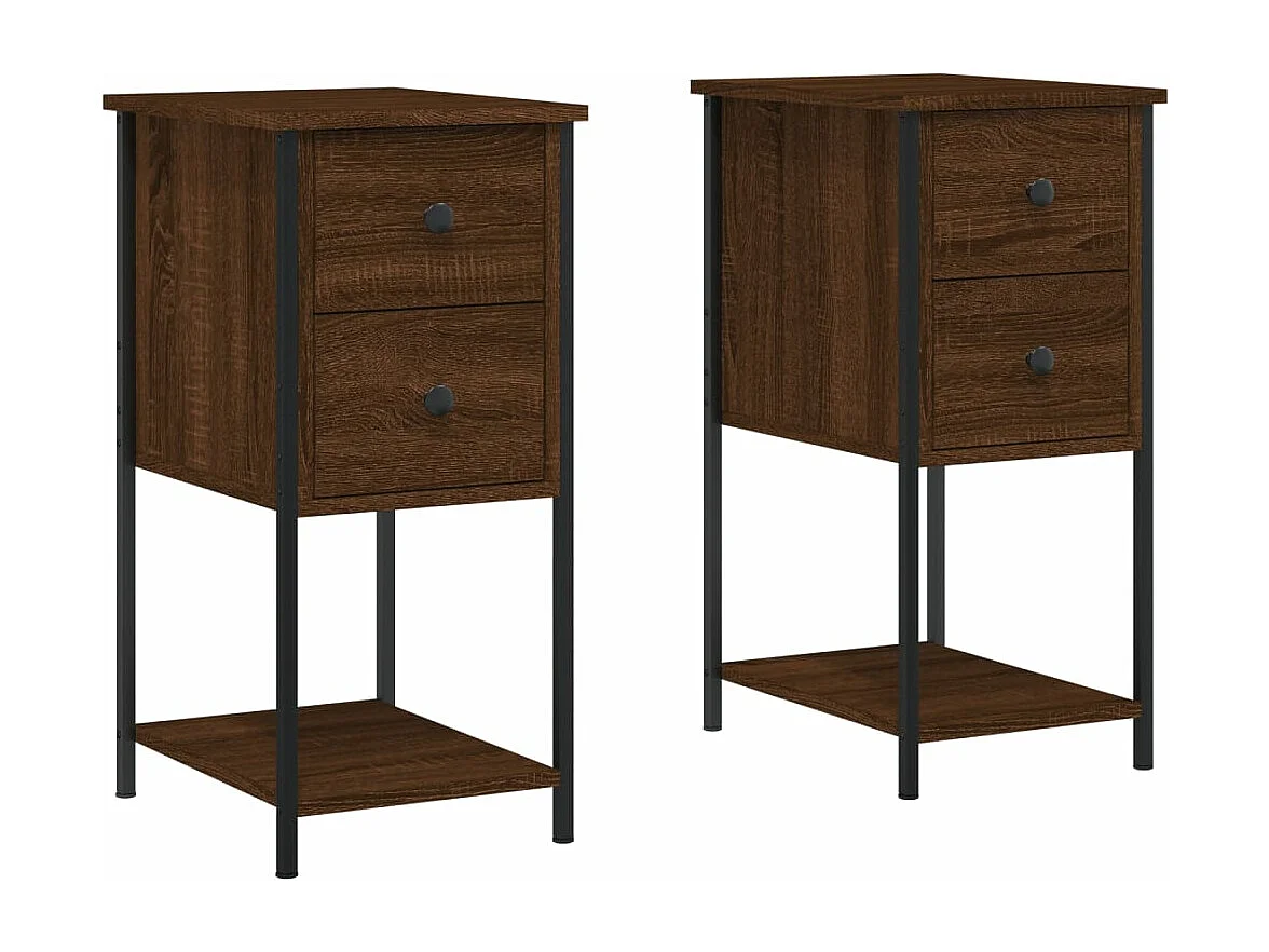 Tables de chevet 2pcs chêne marron 32x42x70 Bois d'ingénierie