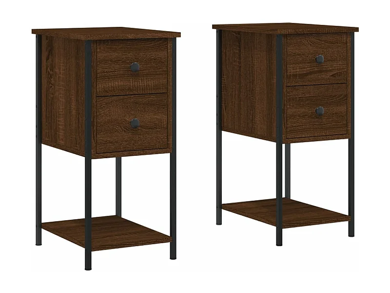 Tables de chevet 2pcs chêne marron 32x42x70 Bois d'ingénierie