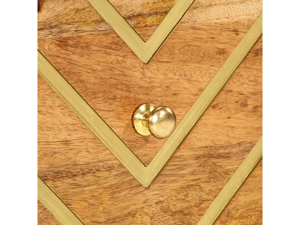 Table de chevet marron et noir bois de manguier solide