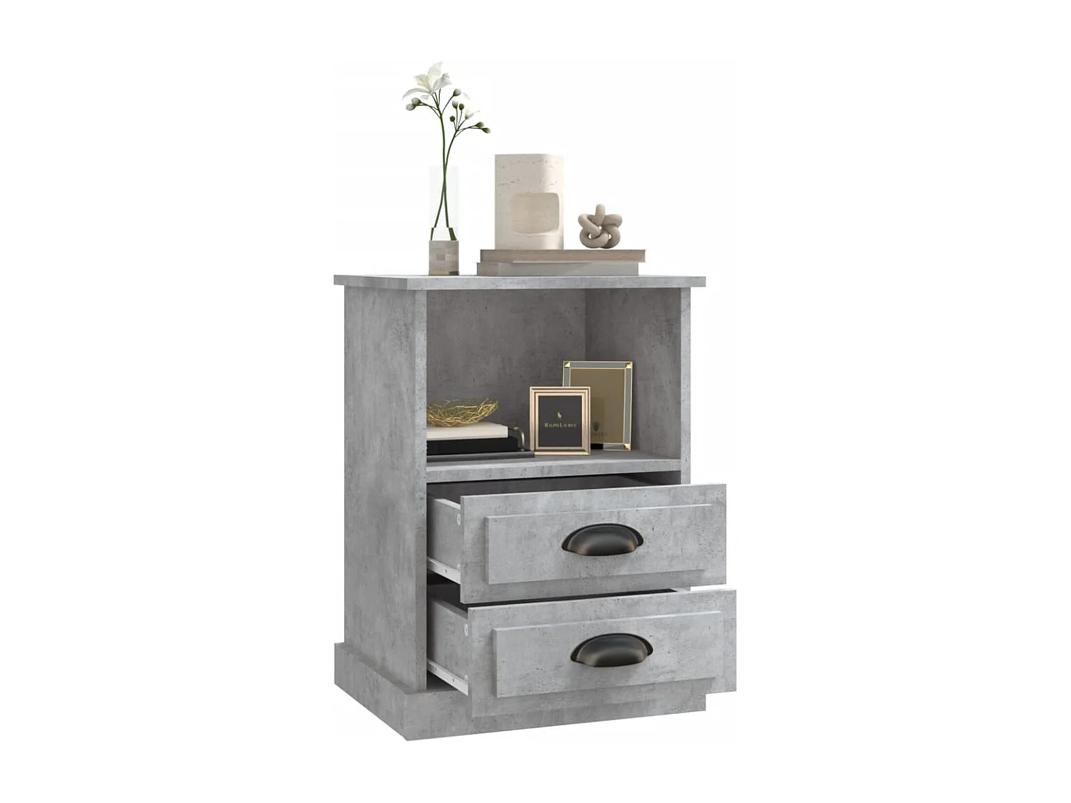 Table de chevet gris béton 43x36x60