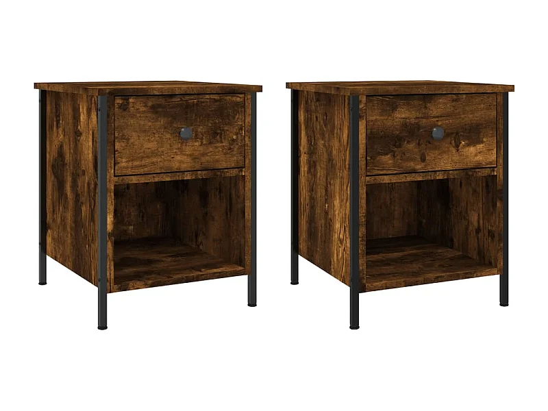 Tables de chevet 2 pcs chêne fumé 40x42x50 bois ingénierie
