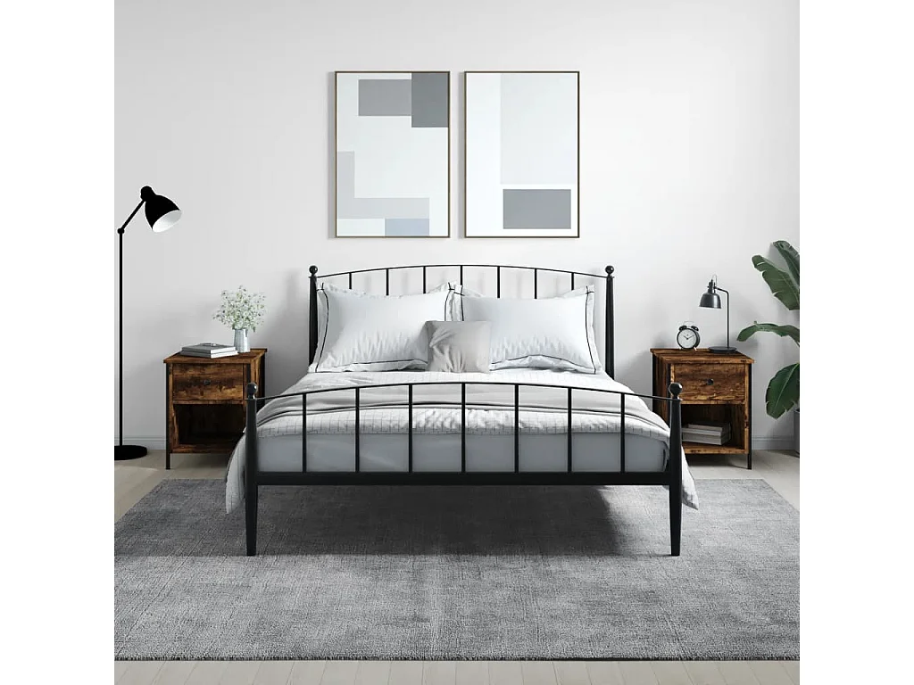 Tables de chevet 2 pcs chêne fumé 40x42x50 bois ingénierie