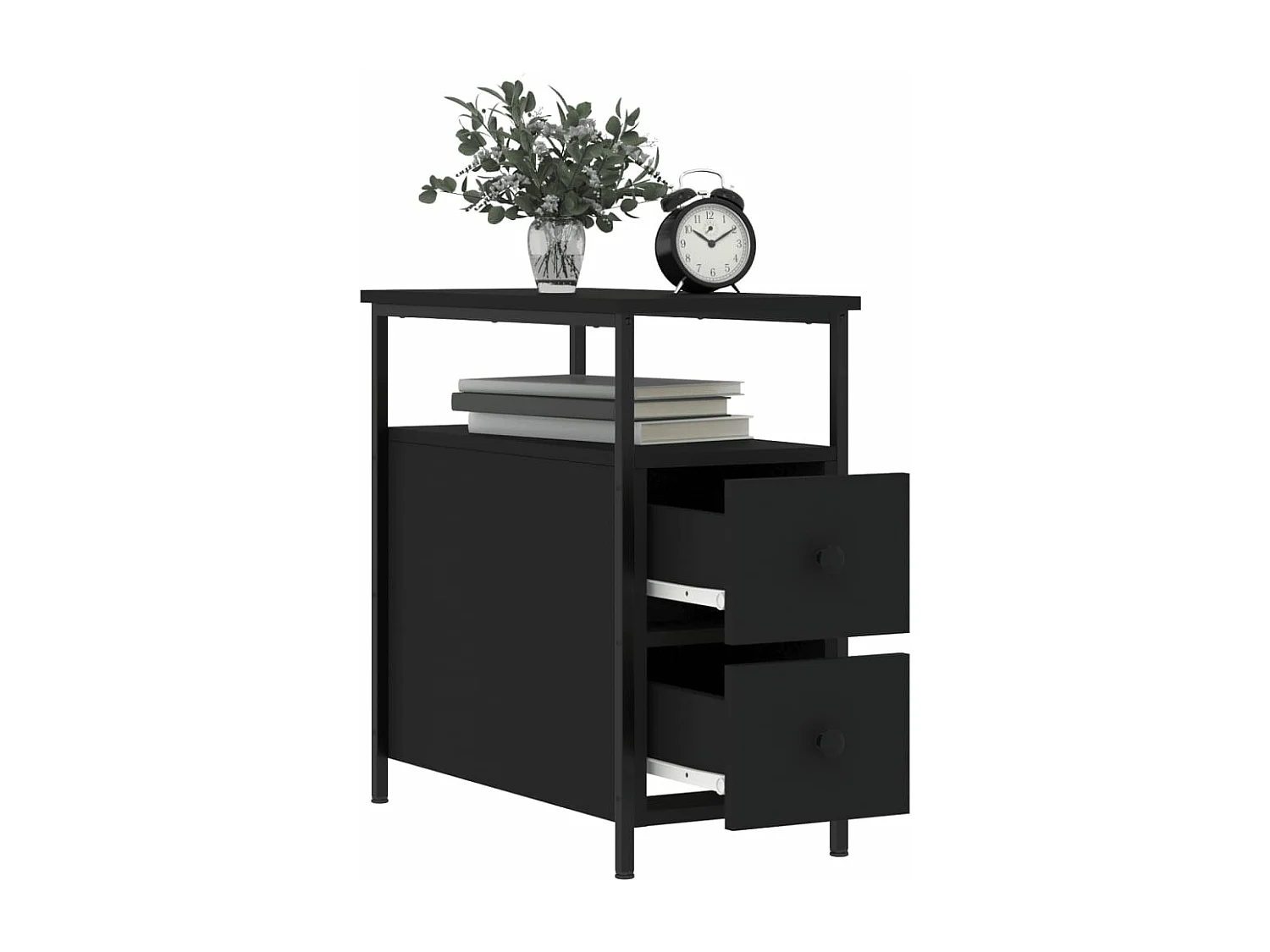 Tables de chevet 2 pcs noir 30x60x60 bois d’ingénierie