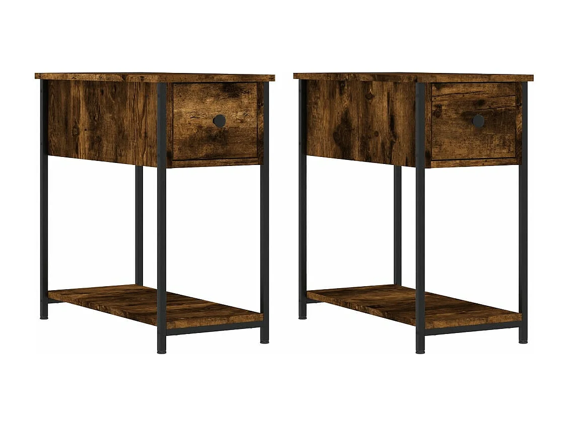 Tables de chevet 2 pcs chêne fumé 30x60x60 bois d'ingénierie