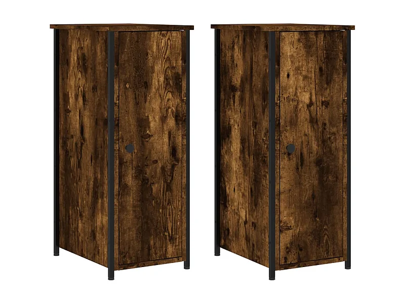 Tables de chevet 2 pcs chêne fumé 32x42x80 bois d'ingénierie