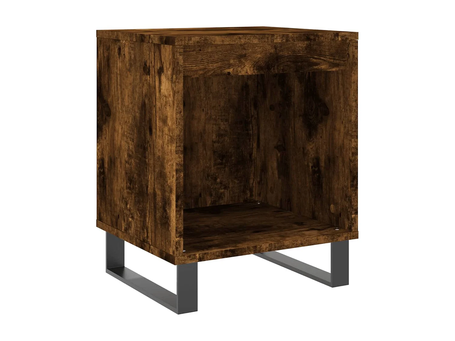 Table de chevet chêne fumé 40x35x50 bois d’ingénierie