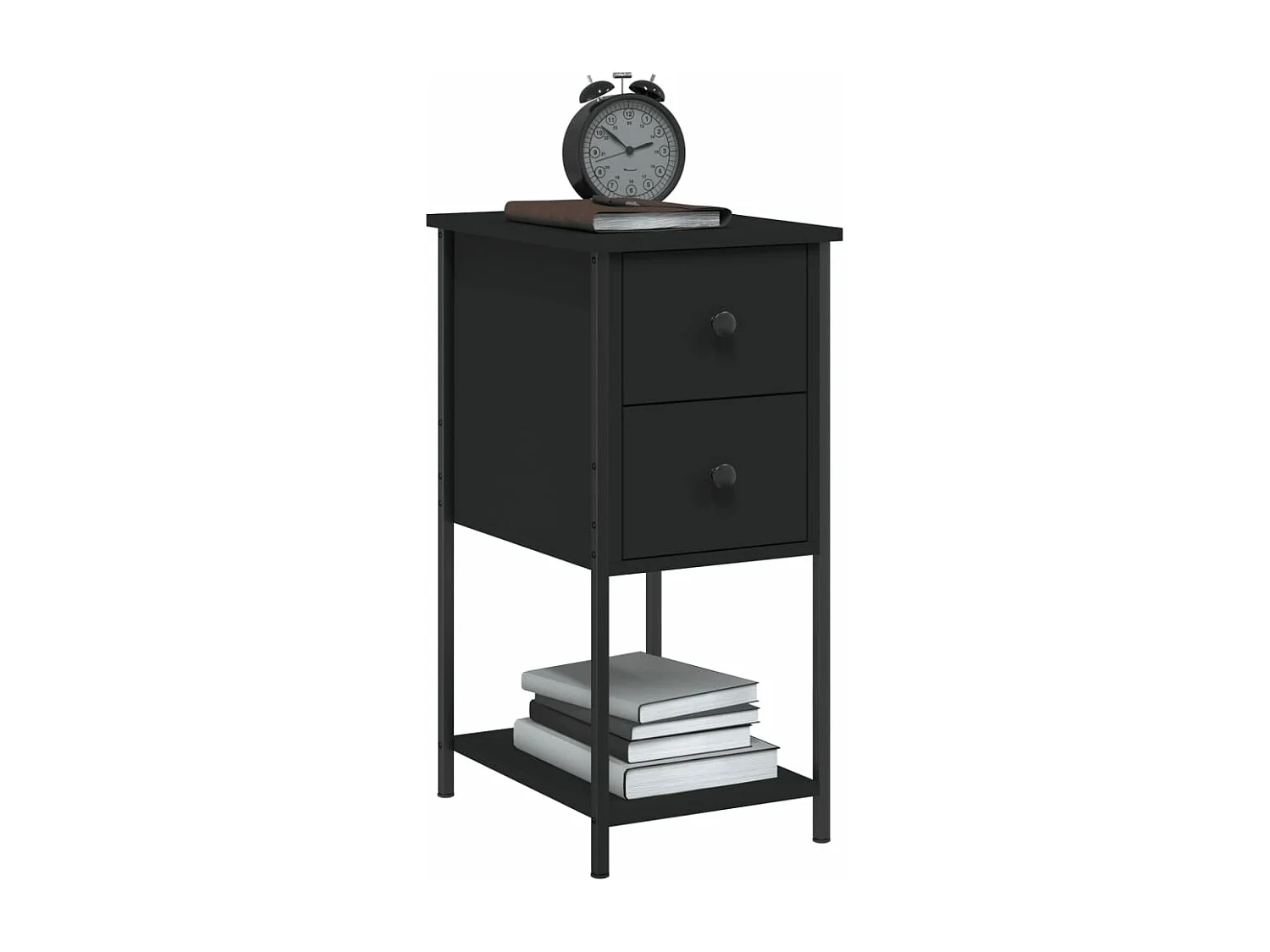 Table de chevet noir 32x42x70 bois d’ingénierie